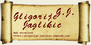 Gligorije Jaglikić vizit kartica